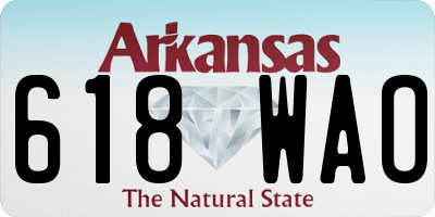 AR license plate 618WAO