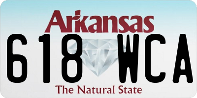 AR license plate 618WCA