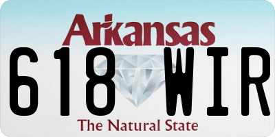 AR license plate 618WIR