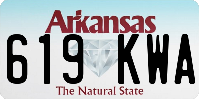 AR license plate 619KWA