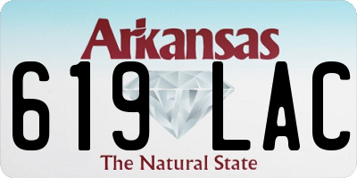 AR license plate 619LAC
