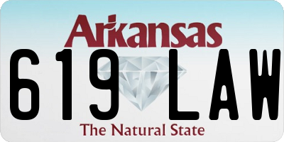 AR license plate 619LAW