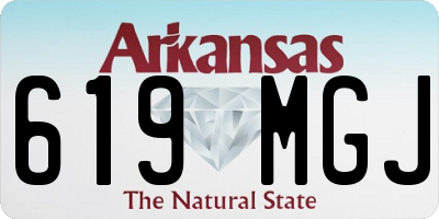 AR license plate 619MGJ