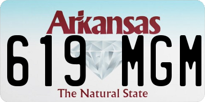 AR license plate 619MGM