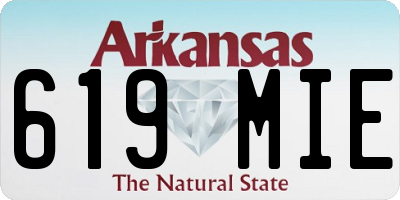 AR license plate 619MIE