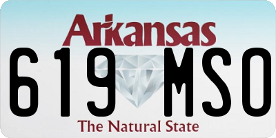 AR license plate 619MSO