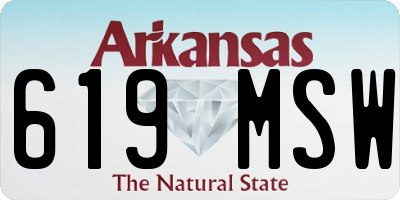 AR license plate 619MSW