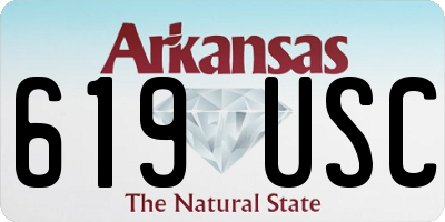 AR license plate 619USC