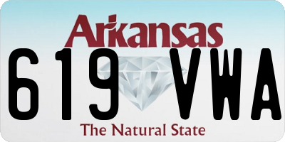 AR license plate 619VWA