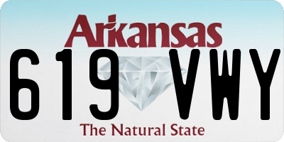 AR license plate 619VWY