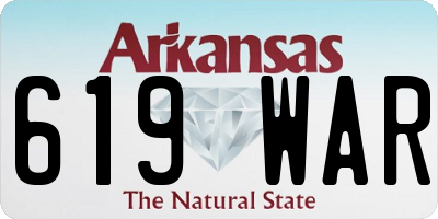 AR license plate 619WAR