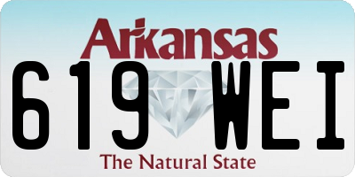 AR license plate 619WEI