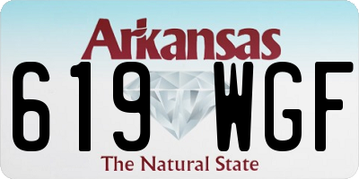 AR license plate 619WGF
