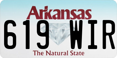 AR license plate 619WIR