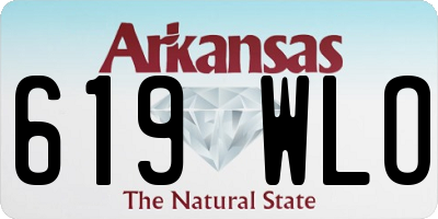 AR license plate 619WLO