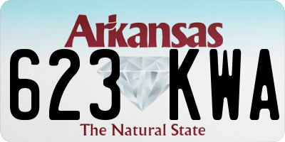 AR license plate 623KWA