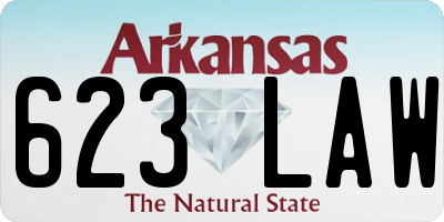 AR license plate 623LAW