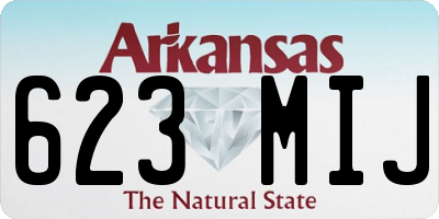 AR license plate 623MIJ