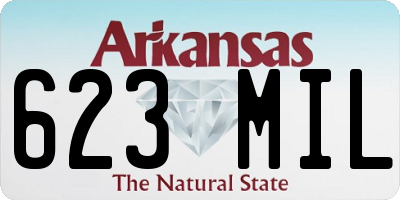 AR license plate 623MIL