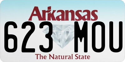 AR license plate 623MOU