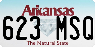 AR license plate 623MSQ