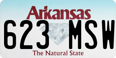AR license plate 623MSW