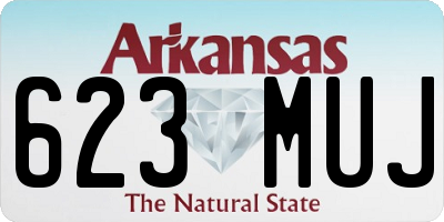 AR license plate 623MUJ