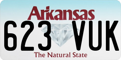 AR license plate 623VUK