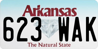 AR license plate 623WAK