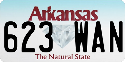 AR license plate 623WAN
