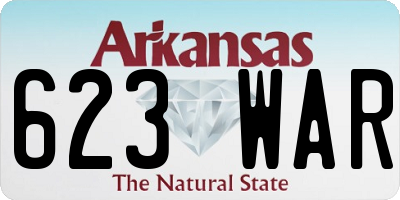 AR license plate 623WAR