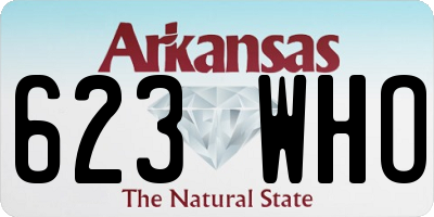AR license plate 623WHO