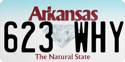 AR license plate 623WHY