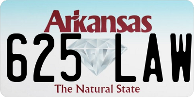 AR license plate 625LAW