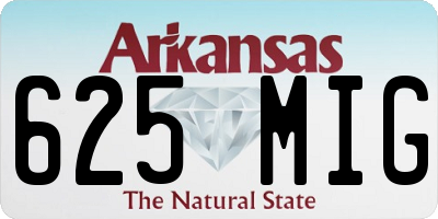 AR license plate 625MIG