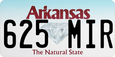 AR license plate 625MIR