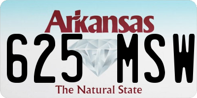 AR license plate 625MSW