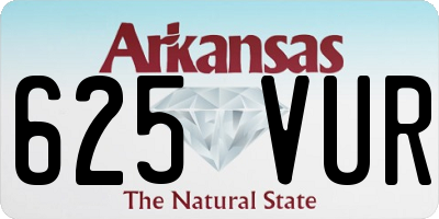 AR license plate 625VUR