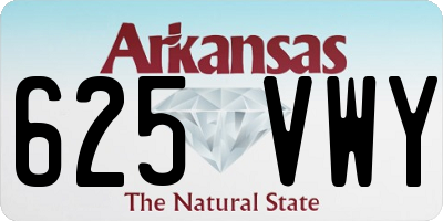 AR license plate 625VWY