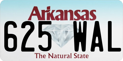 AR license plate 625WAL