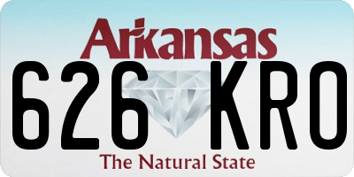 AR license plate 626KRO