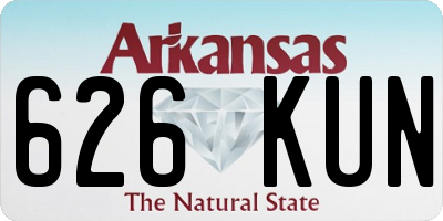 AR license plate 626KUN