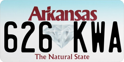 AR license plate 626KWA