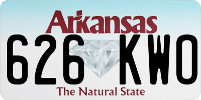 AR license plate 626KWO