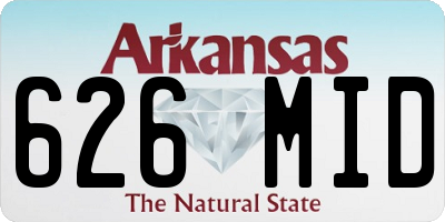AR license plate 626MID