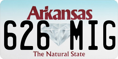 AR license plate 626MIG