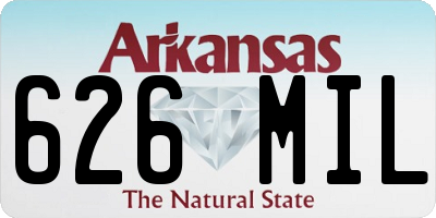 AR license plate 626MIL