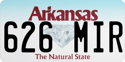 AR license plate 626MIR