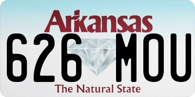 AR license plate 626MOU