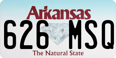 AR license plate 626MSQ